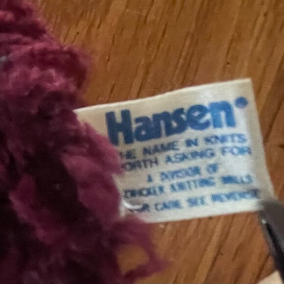 Vintage Hansen Chunky Knit Beanie Hat Plum Purple One Size Made in USA - Picture 2 of 5